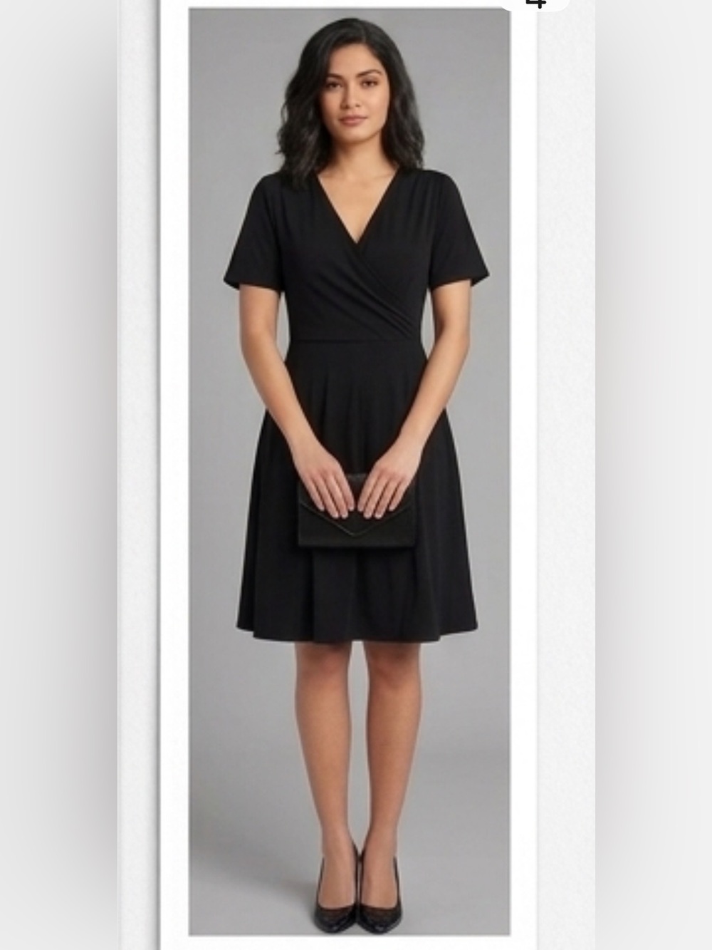 Elegant Black Wrap Dress size S